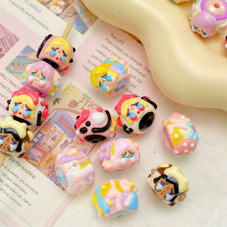 Crying Baby Hand-Painted Beads