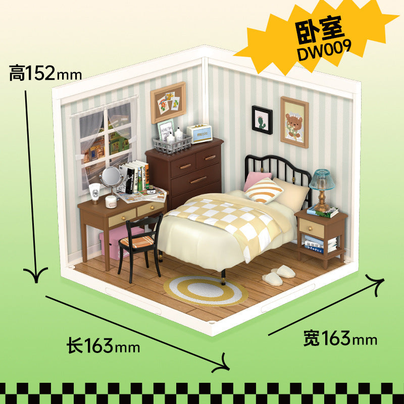 Super World Store DIY Hut Model Building Block Toy Three-dimensional Puzzle Educational Toy Gift