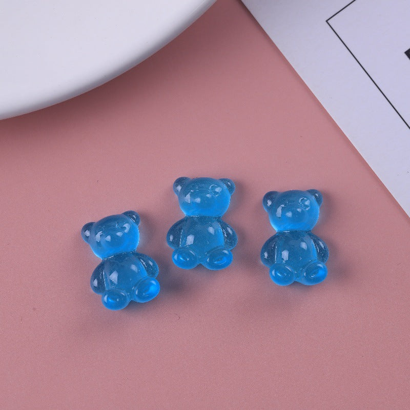 Luminous Transparent Bear Turtle Pair, Touch DIY Keychain.