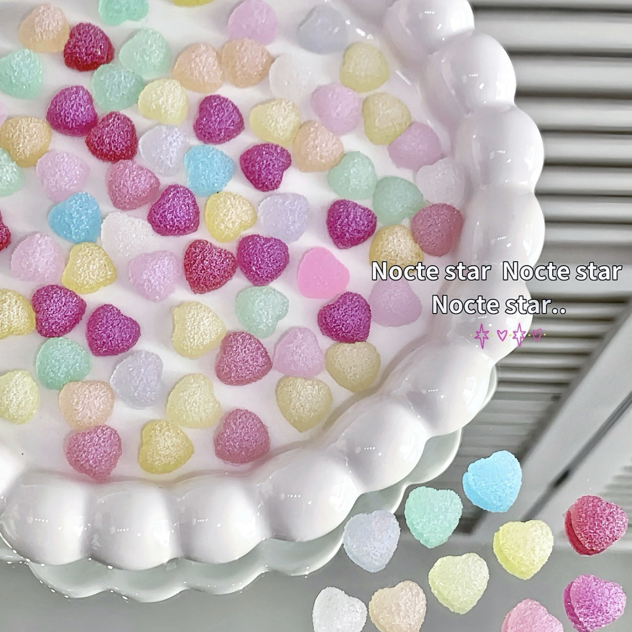 Simulation luminous gradual change love DIY resin accessories