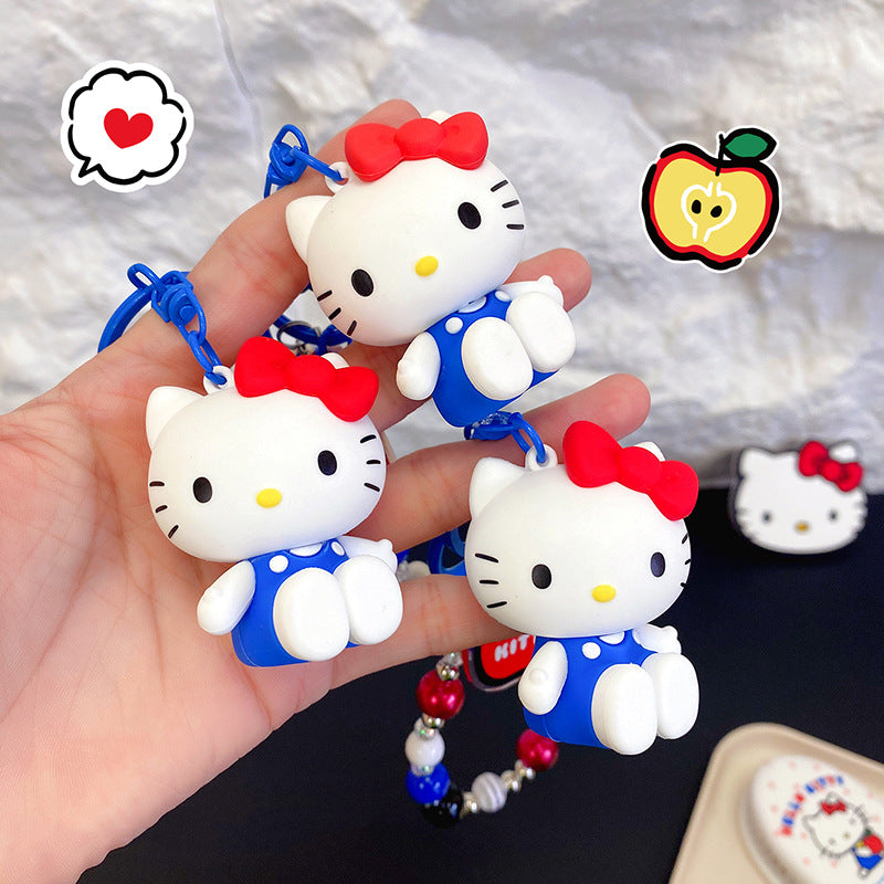 Kt Cat String Bead Chain Keychain Sanrio Cartoon Doll Bag Pendant