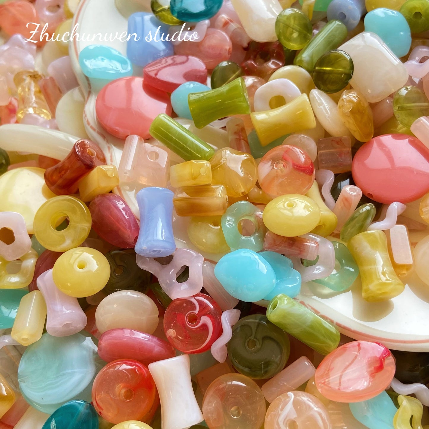100g Acrylic Mixed Maillard Blind Box Smudge Beaded DIY Handmade Bracelet Material Accessories