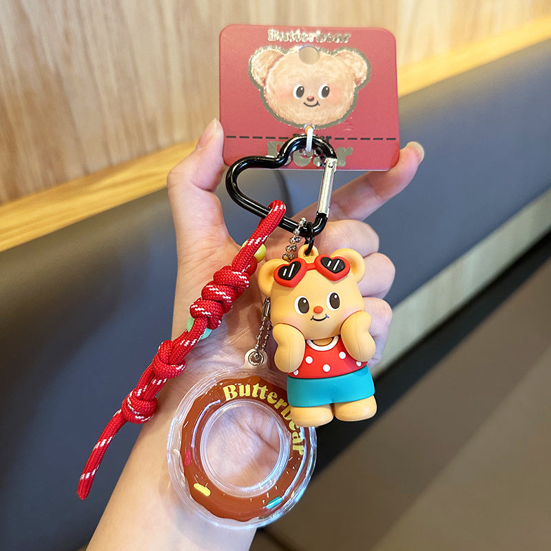 2025 New Genuine Dessert Master Thai Butter Bear Keychain Couple Keychain School Bag Pendant Women's