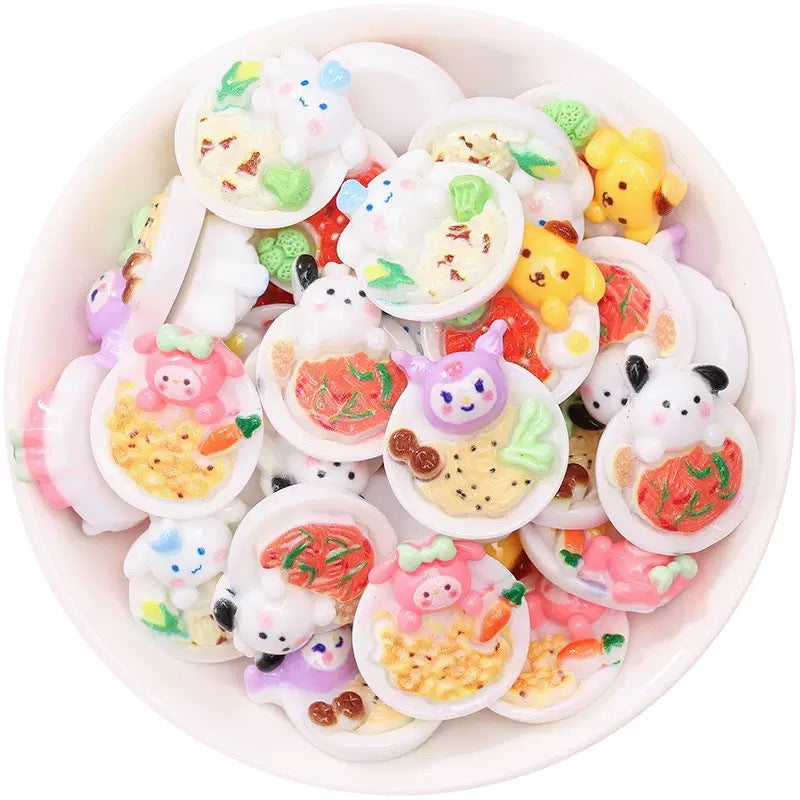 20PCS Simulated food and play miniature bread mixed DIY resin jewelry accessories toy supermarket