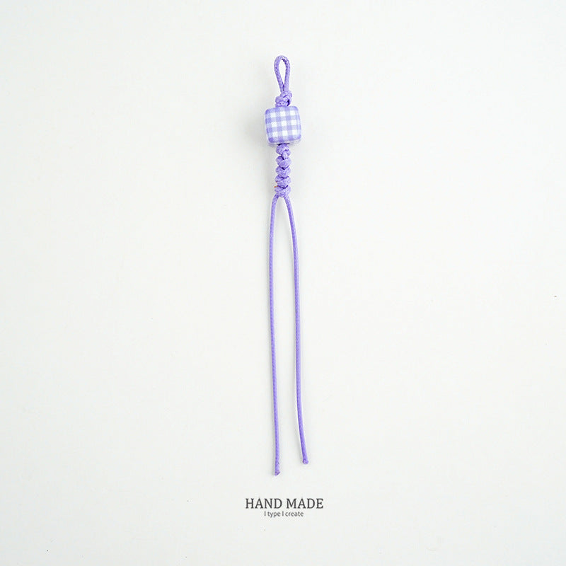 Retro Wax Cord Keychain Pendant Hand-woven