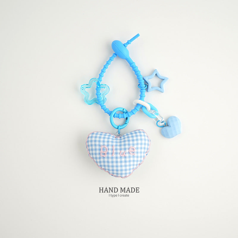 2PCS cute plush love pendant bag decorative keychain
