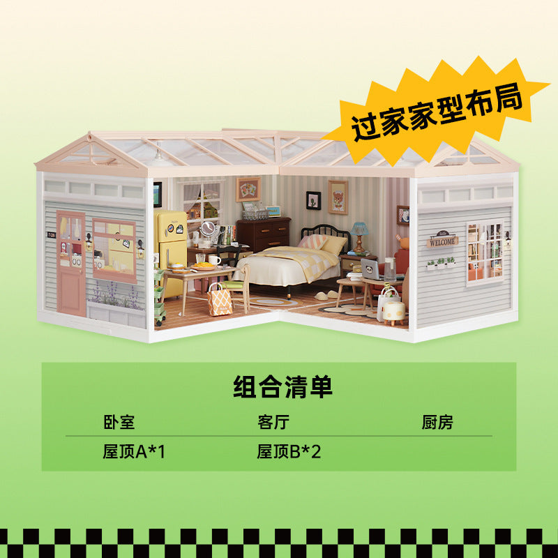 Super World Store DIY Hut Model Building Block Toy Three-dimensional Puzzle Educational Toy Gift