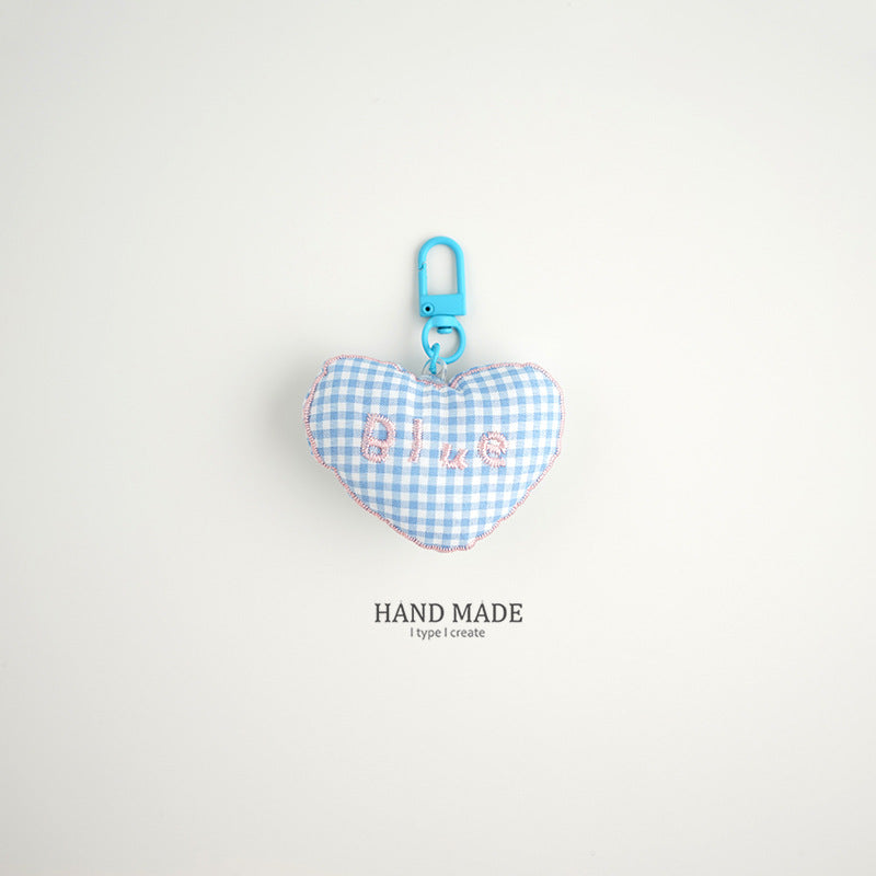 2PCS cute plush love pendant bag decorative keychain