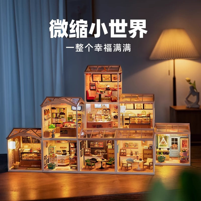 Super World Store DIY Hut Model Building Block Toy Three-dimensional Puzzle Educational Toy Gift