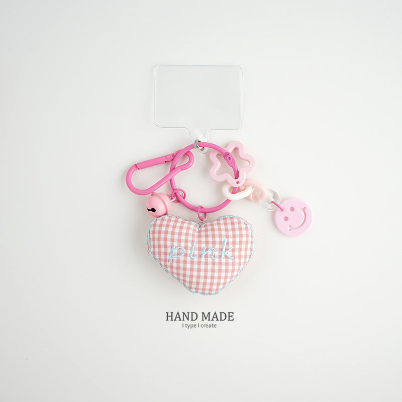 2PCS cute plush love pendant bag decorative keychain