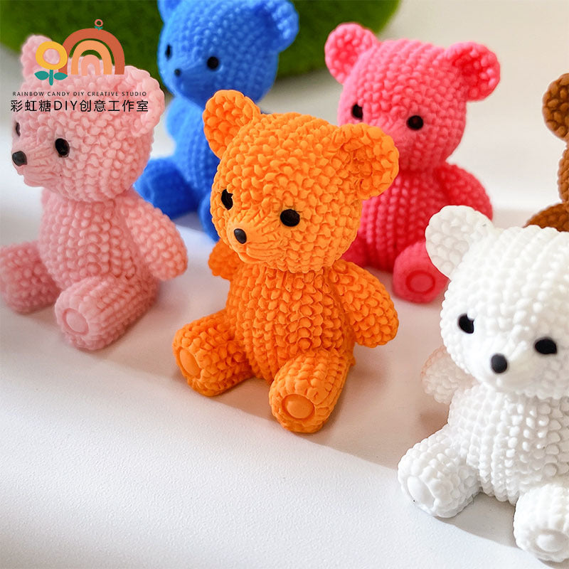 12pcs Summer Cartoon DIY Accessories Solid Color Bear