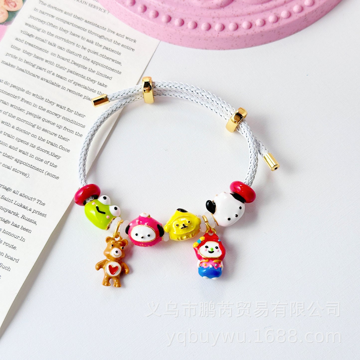 Beads Dopamine Oil Drop Hand-painted Alloy Bracelet