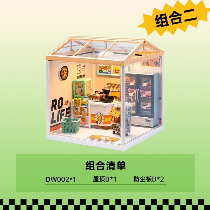 Super World Store DIY Hut Model Building Block Toy Three-dimensional Puzzle Educational Toy Gift