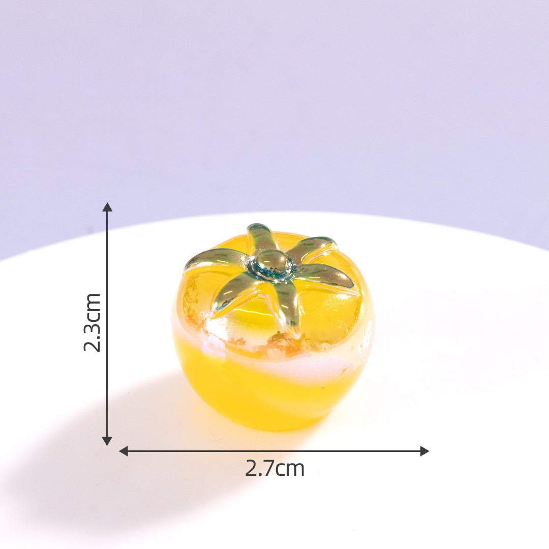 15Pcs/electroplated Fruit Food Game Desktop Car Ornament Luminous