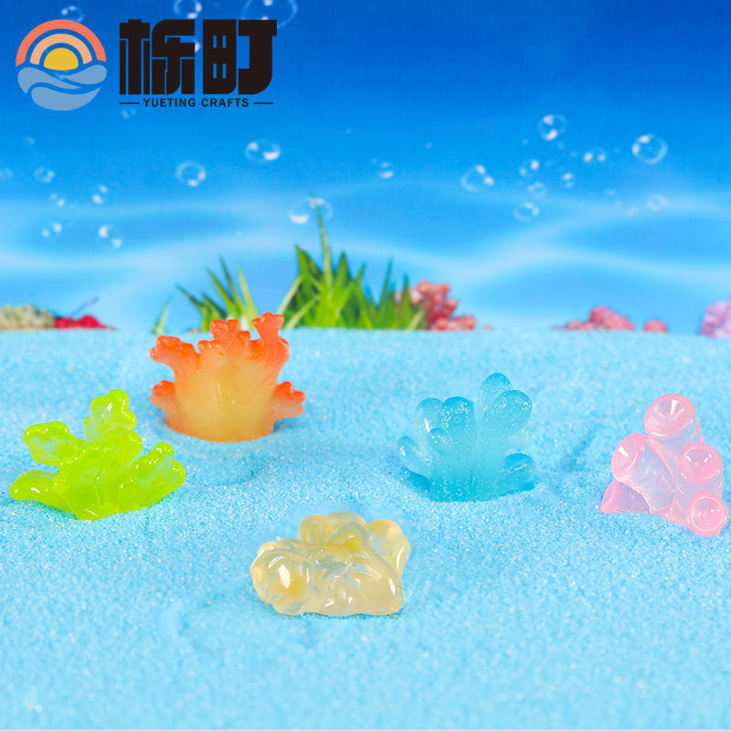 20pcs/Micro landscape ornament cute luminous marine animal resin accessories