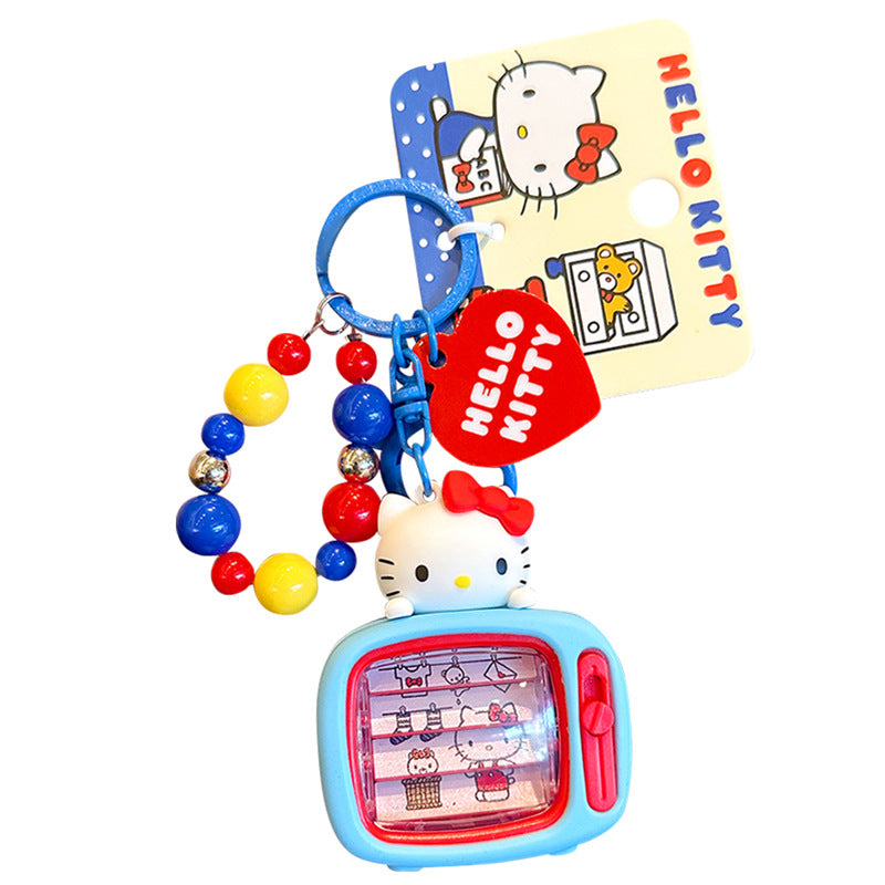 Keychain animation TV practical string beaded with kt cat cartoon keychain