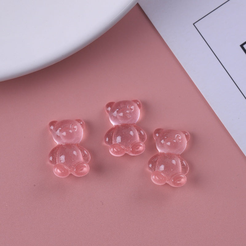 Luminous Transparent Bear Turtle Pair, Touch DIY Keychain.