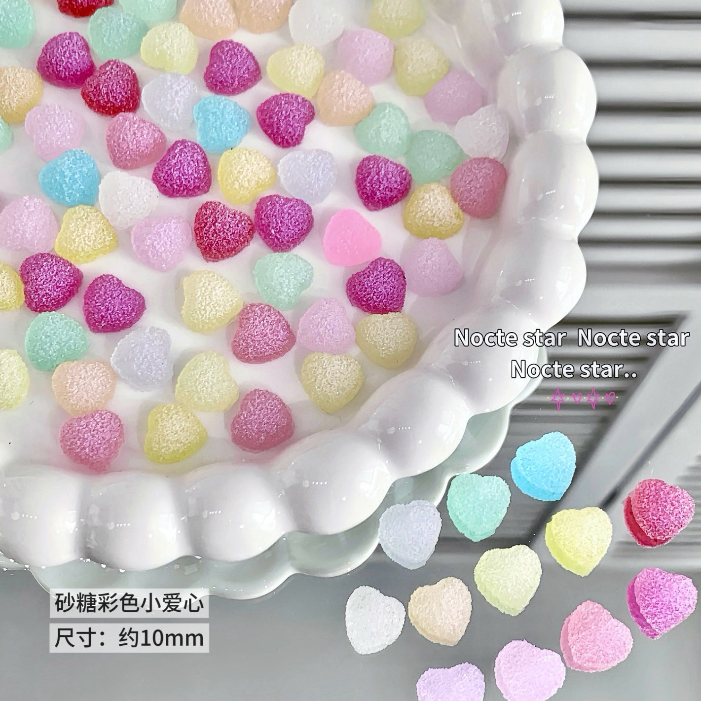Simulation luminous gradual change love DIY resin accessories