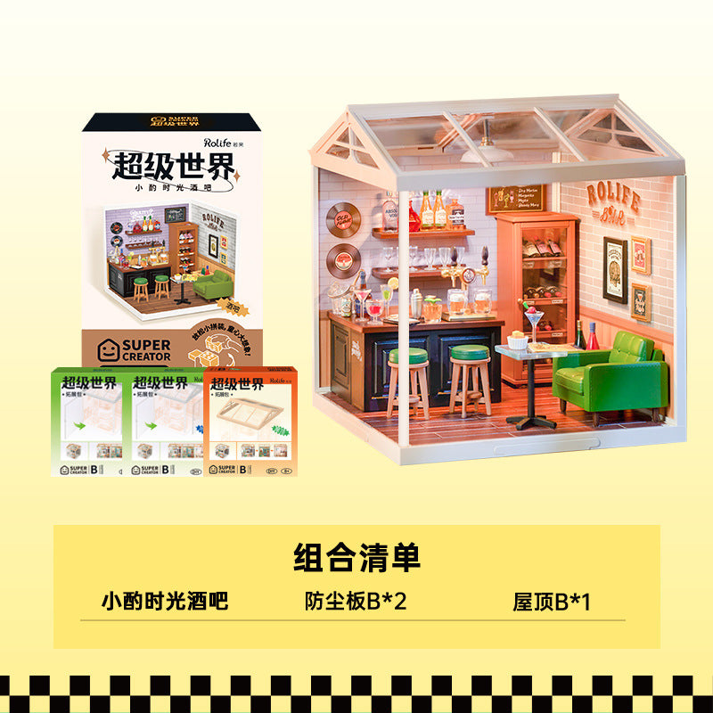 Super World Store DIY Hut Model Building Block Toy Three-dimensional Puzzle Educational Toy Gift