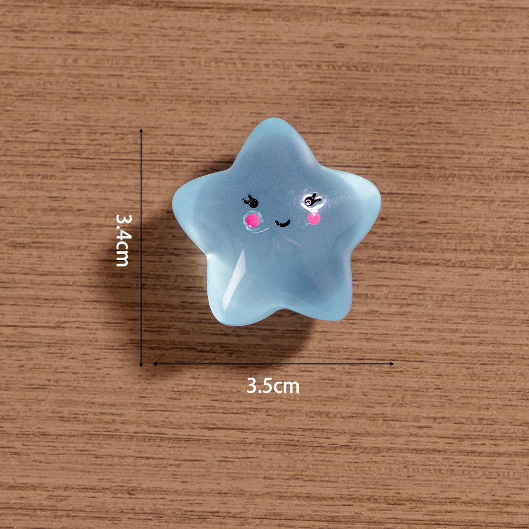 15pcs /3.5cm Luminous Cartoon Stars Moon Clouds DIY Jewelry Resin Accessories