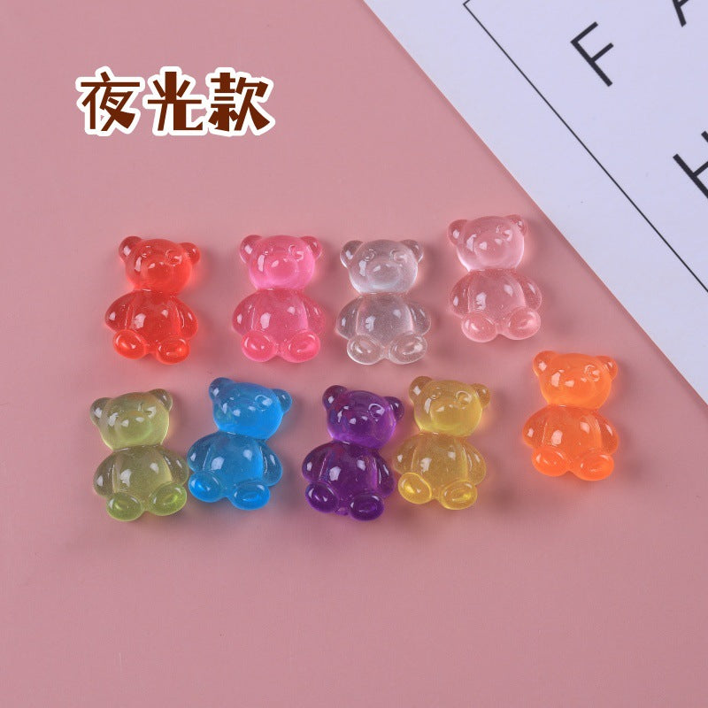 Luminous Transparent Bear Turtle Pair, Touch DIY Keychain.