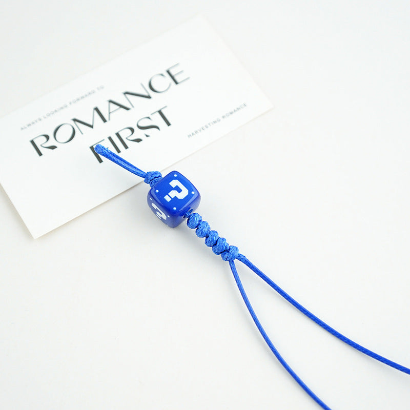 Retro Wax Cord Keychain Pendant Hand-woven