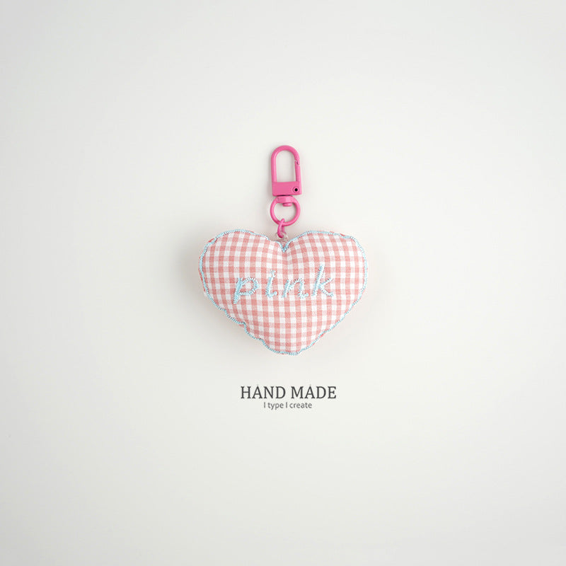 2PCS cute plush love pendant bag decorative keychain