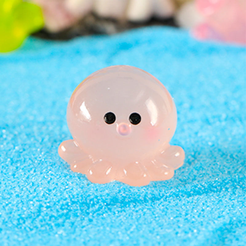 20pcs/Micro landscape ornament cute luminous marine animal resin accessories