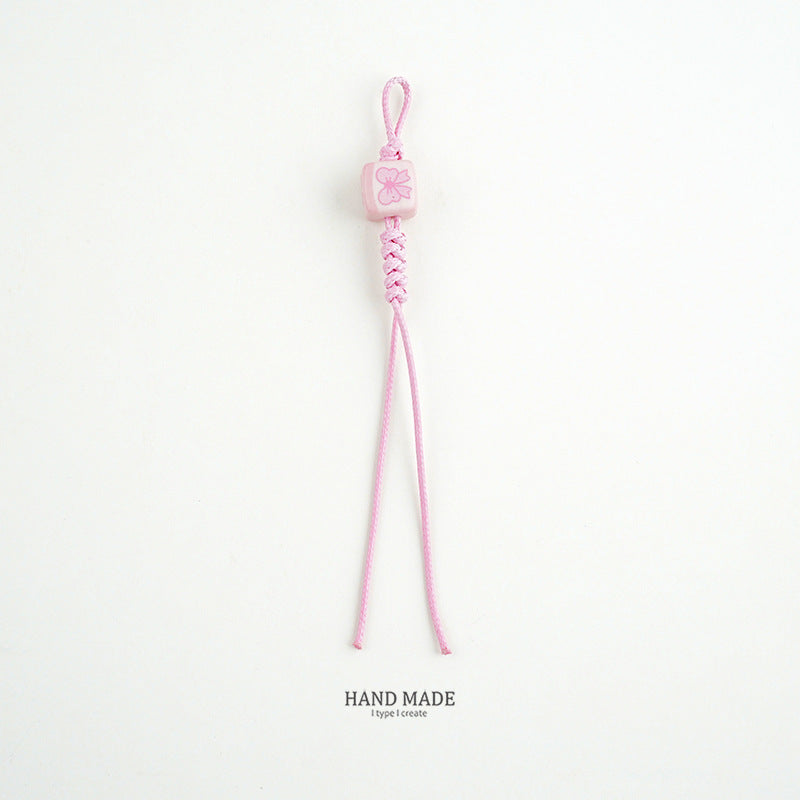 Retro Wax Cord Keychain Pendant Hand-woven