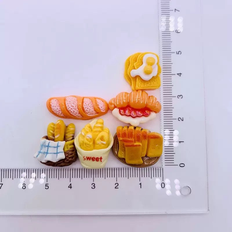 20PCS Simulated food and play miniature bread mixed DIY resin jewelry accessories toy supermarket