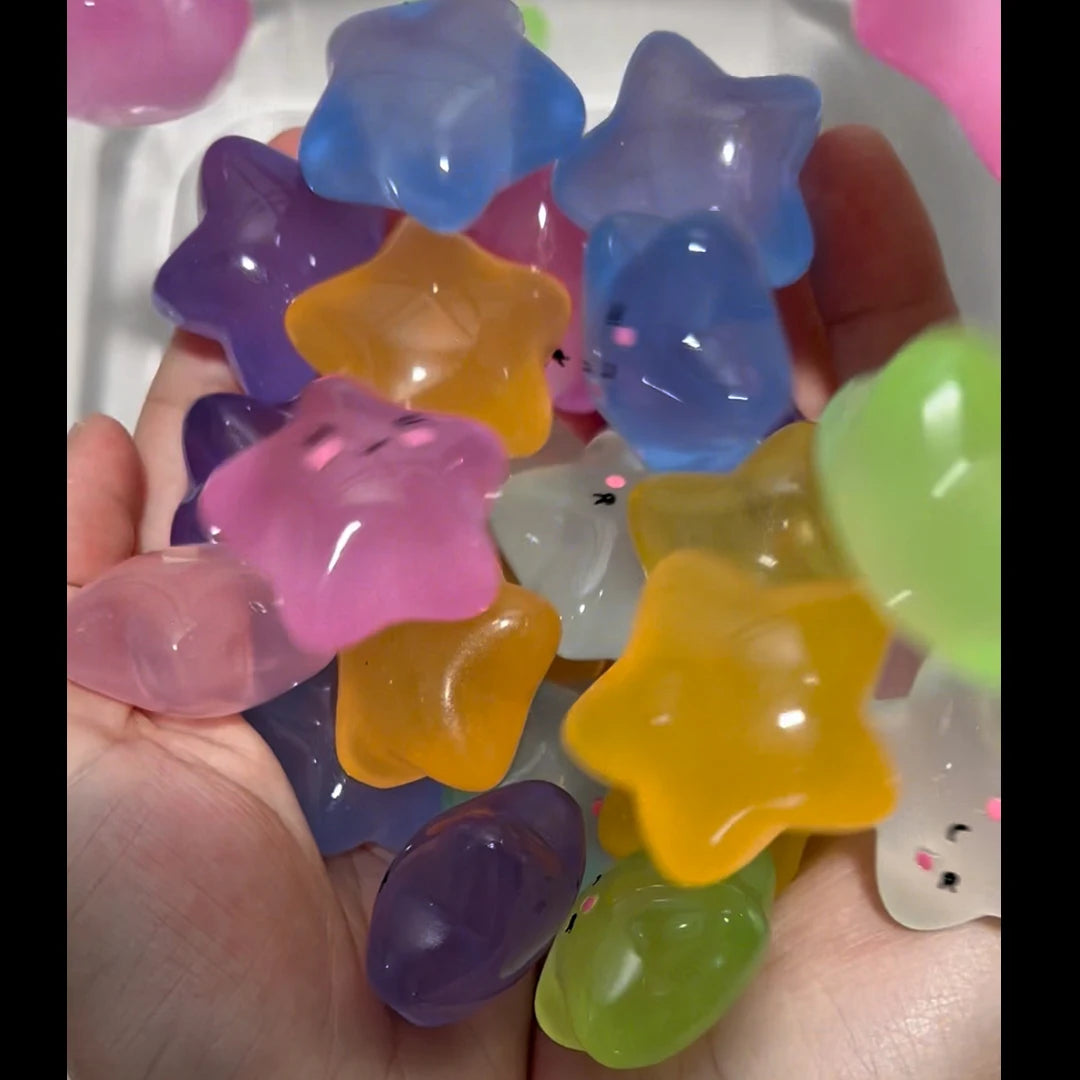 15pcs /3.5cm Luminous Cartoon Stars Moon Clouds DIY Jewelry Resin Accessories