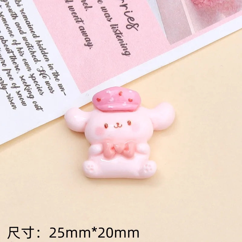 10PCS cartoon bright surface animal Hug Flower Cat Resin Flat Back Scrapbook Diy Jewelry hair clips Ornament Accessories A4