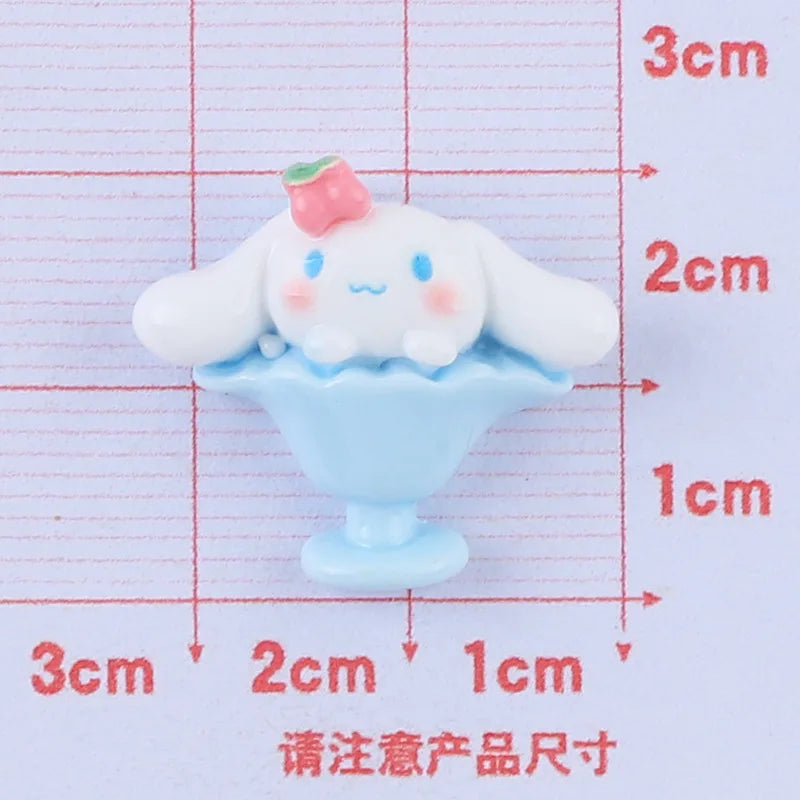 10 Pcs New Mini Kawaii Cartoon Big Eared Dog, Peach Heart Series Resin Scrapbook Diy Miniature Ornament Accessories A27