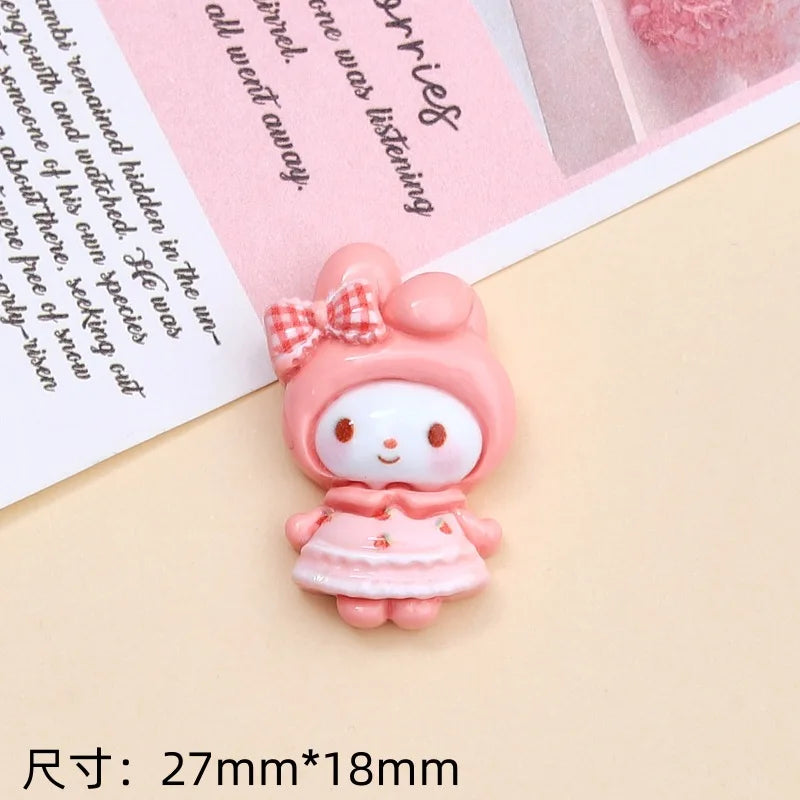 10PCS cartoon bright surface animal Hug Flower Cat Resin Flat Back Scrapbook Diy Jewelry hair clips Ornament Accessories A4