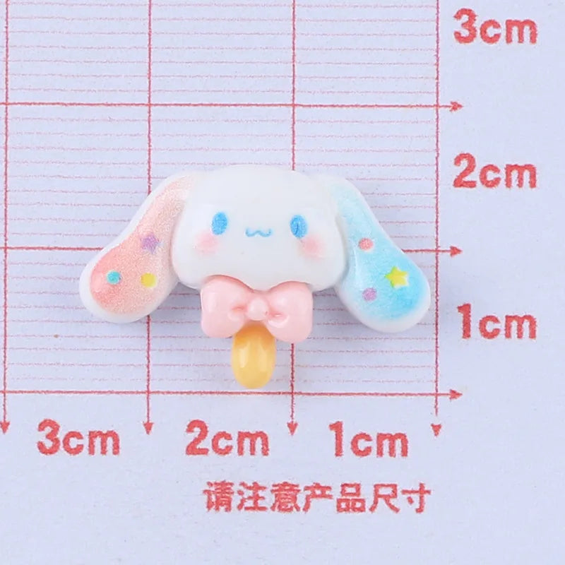 10 Pcs New Mini Kawaii Cartoon Big Eared Dog, Peach Heart Series Resin Scrapbook Diy Miniature Ornament Accessories A27