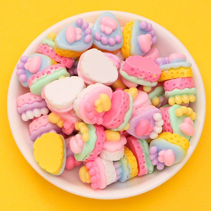 20Pcs/cream Glue DIY Accessories, Handmade Materials Simulation Bread Sushi Biscuits Mixed Snacks