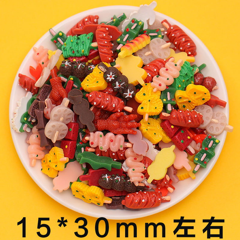 20Pcs/cream Glue DIY Accessories, Handmade Materials Simulation Bread Sushi Biscuits Mixed Snacks