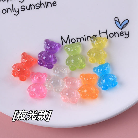 Luminous Transparent Bear Turtle Pair, Touch DIY Keychain.