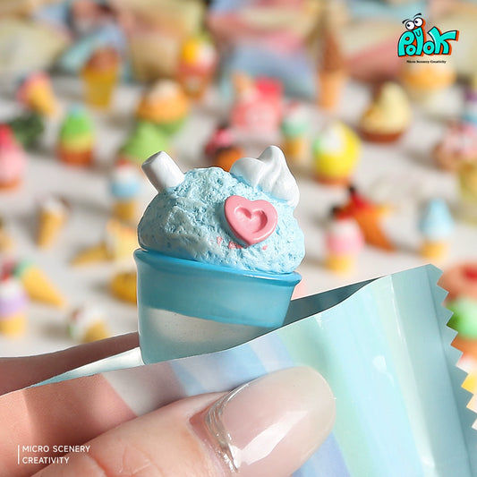 Summer Mini Ice Cream Blind Bag Miniature Simulation Sundae Ice Cream Cone Model Small Ornament