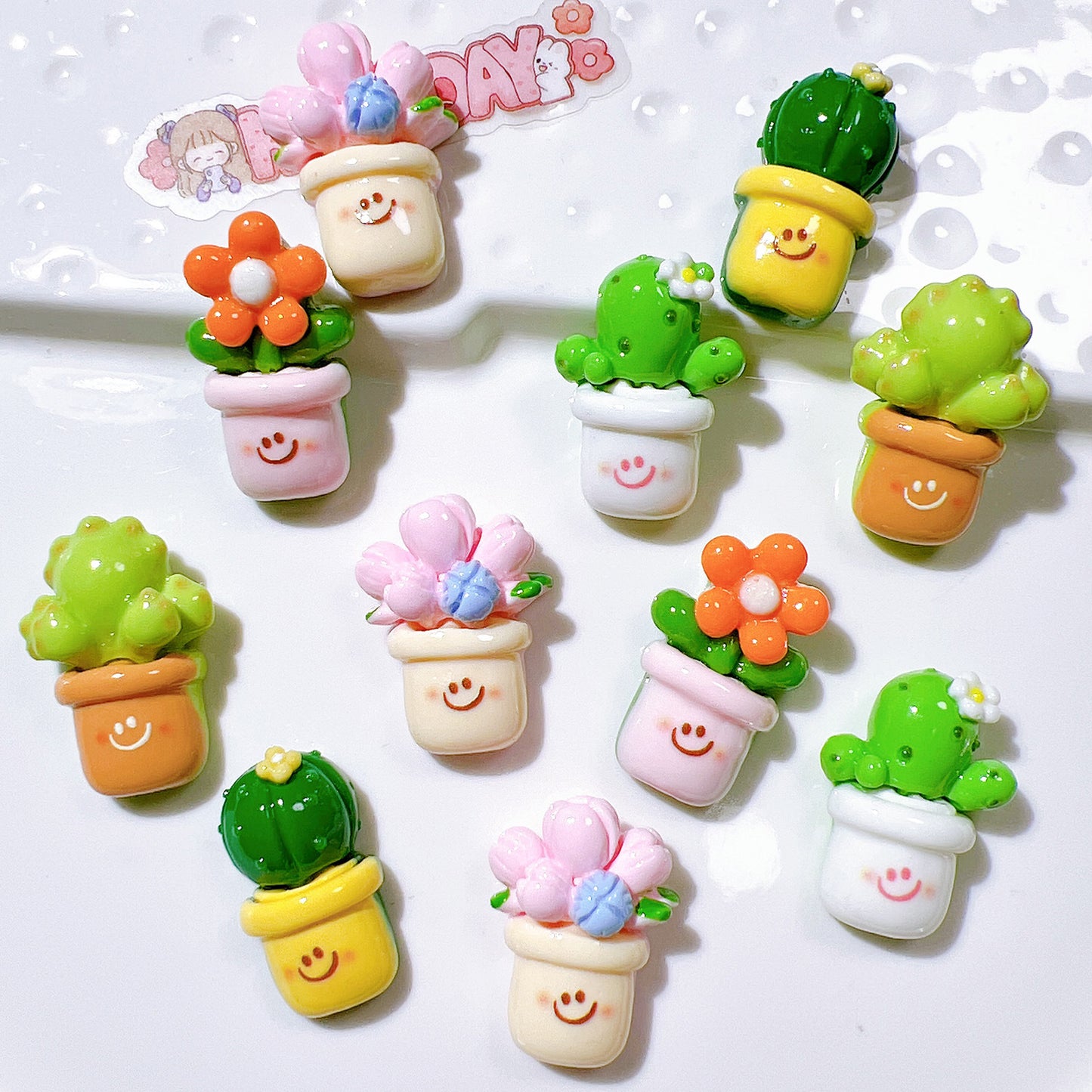 Resin accessories wholesale DIY accessories handmade materials shoe flower water cup sticker cream glue hair accessories patch cactus