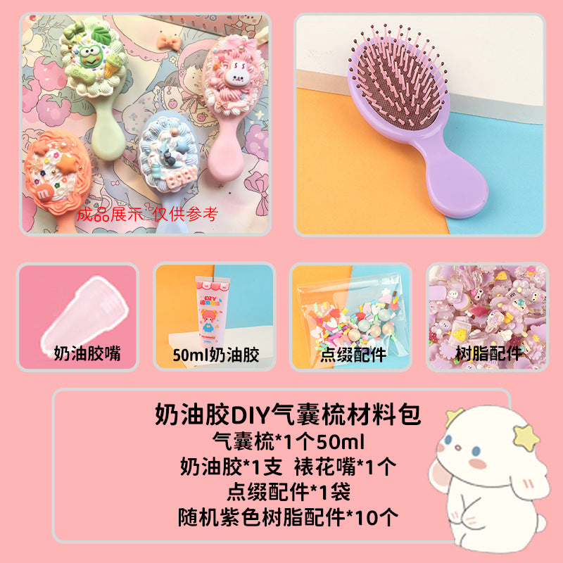 [DIY Handmade Bag Material Pack] Cream Glue Hairpin Resin Accessories Set