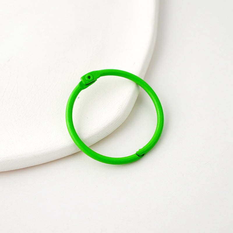 15pcs/Jewelry Accessories 45mm Iron Color Round Open Card Ring Keychain