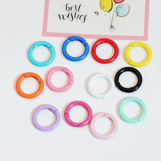 5PCS DIY jewelry accessories 25mm metal paint color card ring spring opening ring