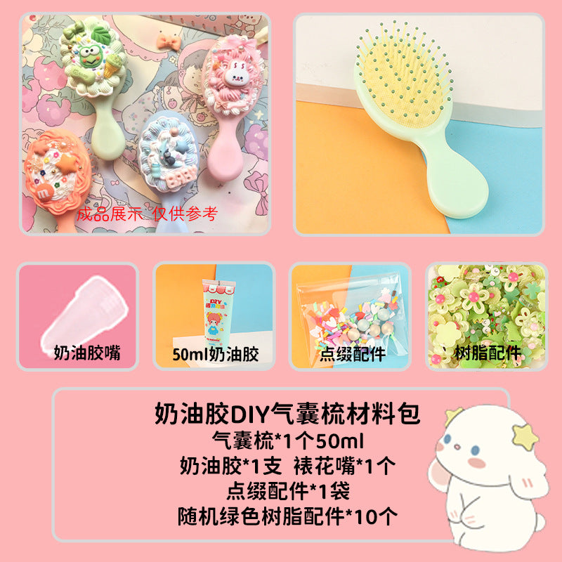 [DIY Handmade Bag Material Pack] Cream Glue Hairpin Resin Accessories Set