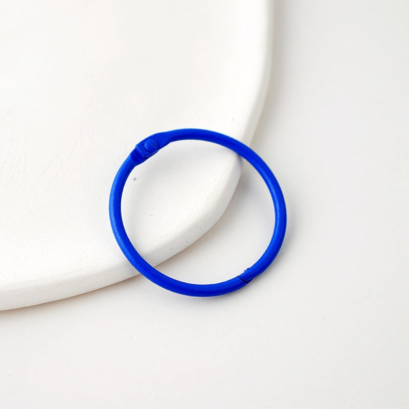 15pcs/Jewelry Accessories 45mm Iron Color Round Open Card Ring Keychain