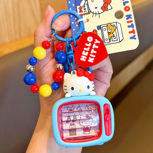 Keychain animation TV practical string beaded with kt cat cartoon keychain