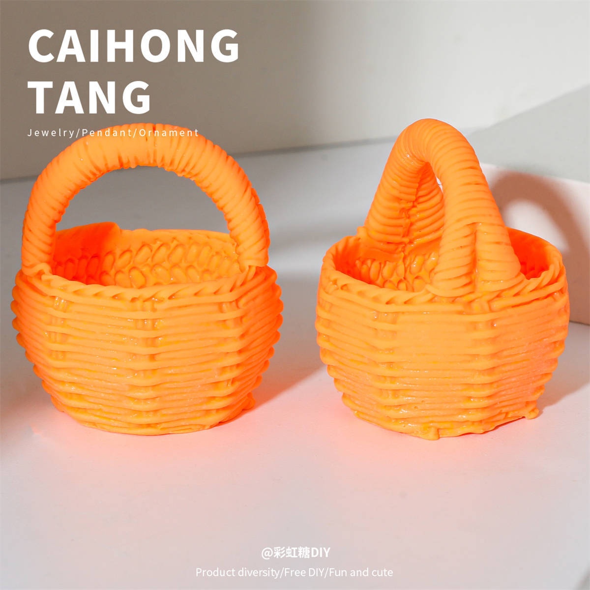 Color Portable Flower Basket Braided Basket, Keychain DIY Accessories
