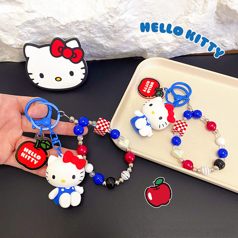 Kt Cat String Bead Chain Keychain Sanrio Cartoon Doll Bag Pendant