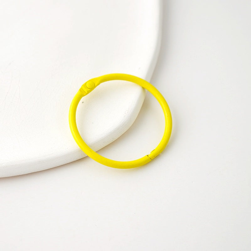 15pcs/Jewelry Accessories 45mm Iron Color Round Open Card Ring Keychain