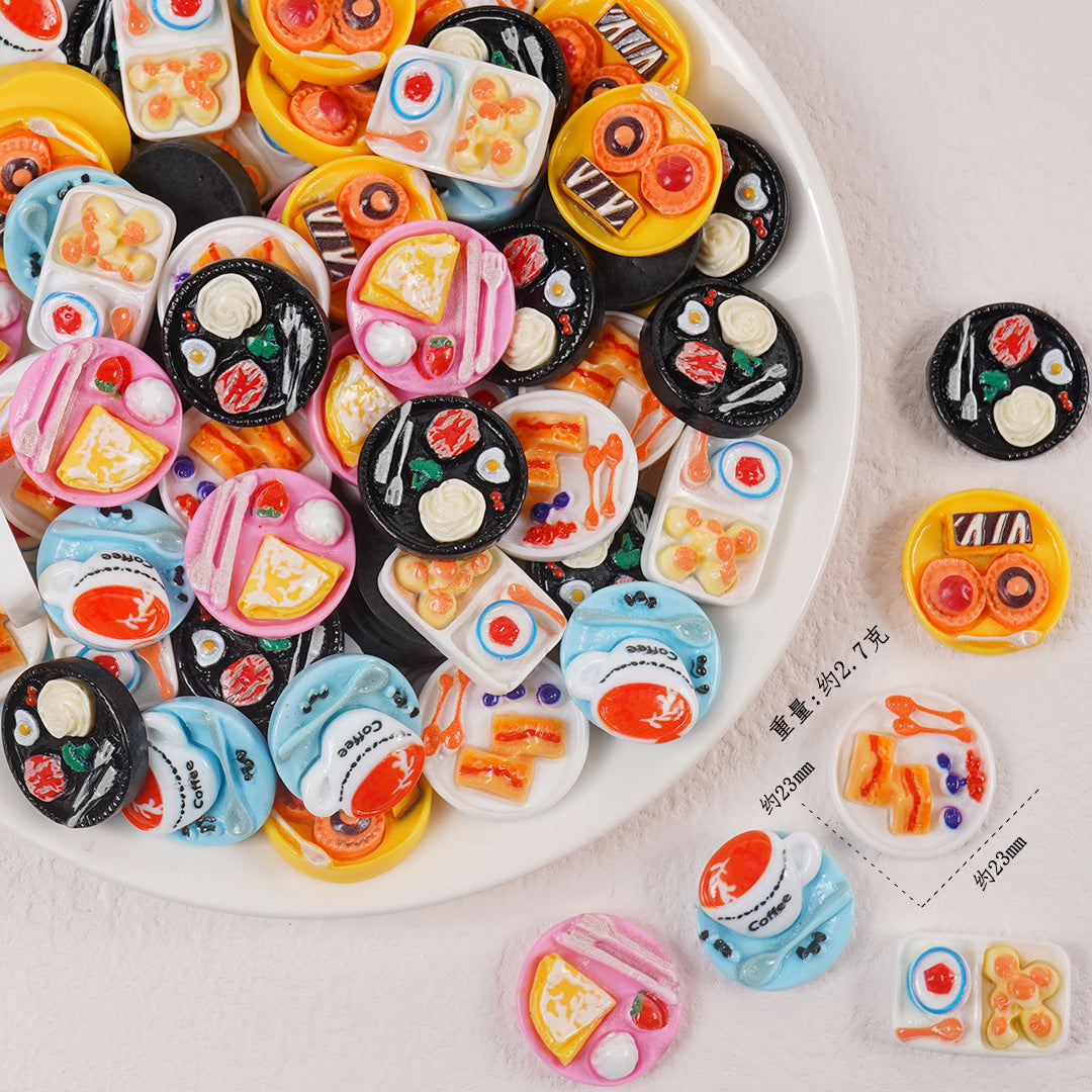 20PCS Simulated food and play miniature bread mixed DIY resin jewelry accessories toy supermarket